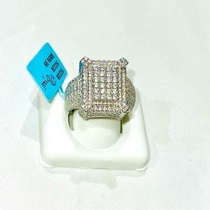 VS D Clarity GRA Certified Men Iced out Ring 14k Gold Vermeil Moissanite Diamond